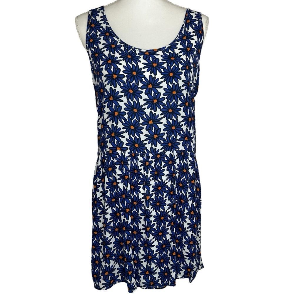 Dr.‎ Bloom Boutique Blue Daisy Floral Flowy Shift Sundress Dress Small / Medium